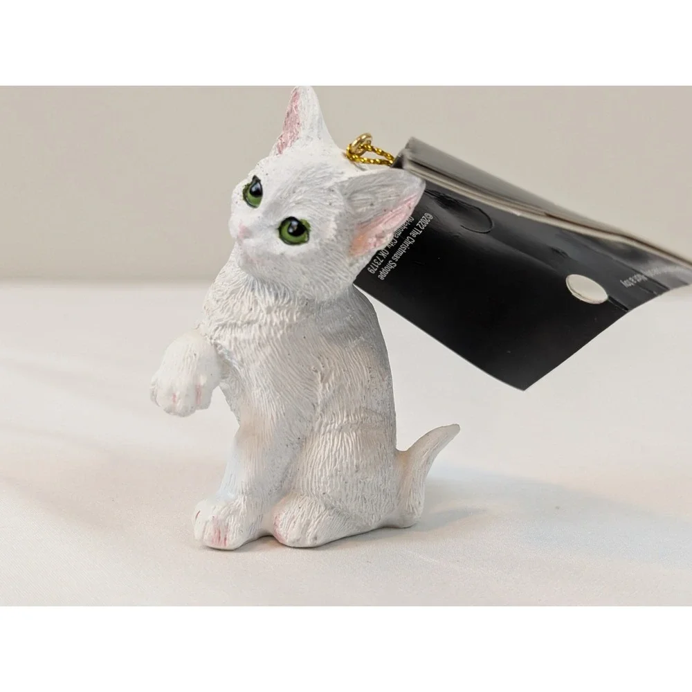 The Christmas Shop White Cute Kitten Ornament, 3